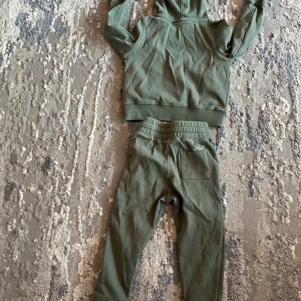 Kids Olive Green Jogger Set